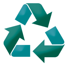 Símbolo de reciclaje del logotipo de Palets Guadiana
